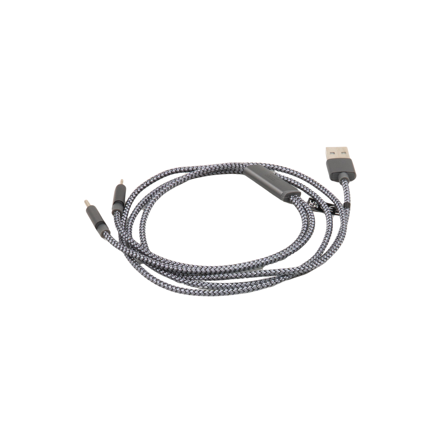 3 in 1 Braided Charging Cable, Dark Grey